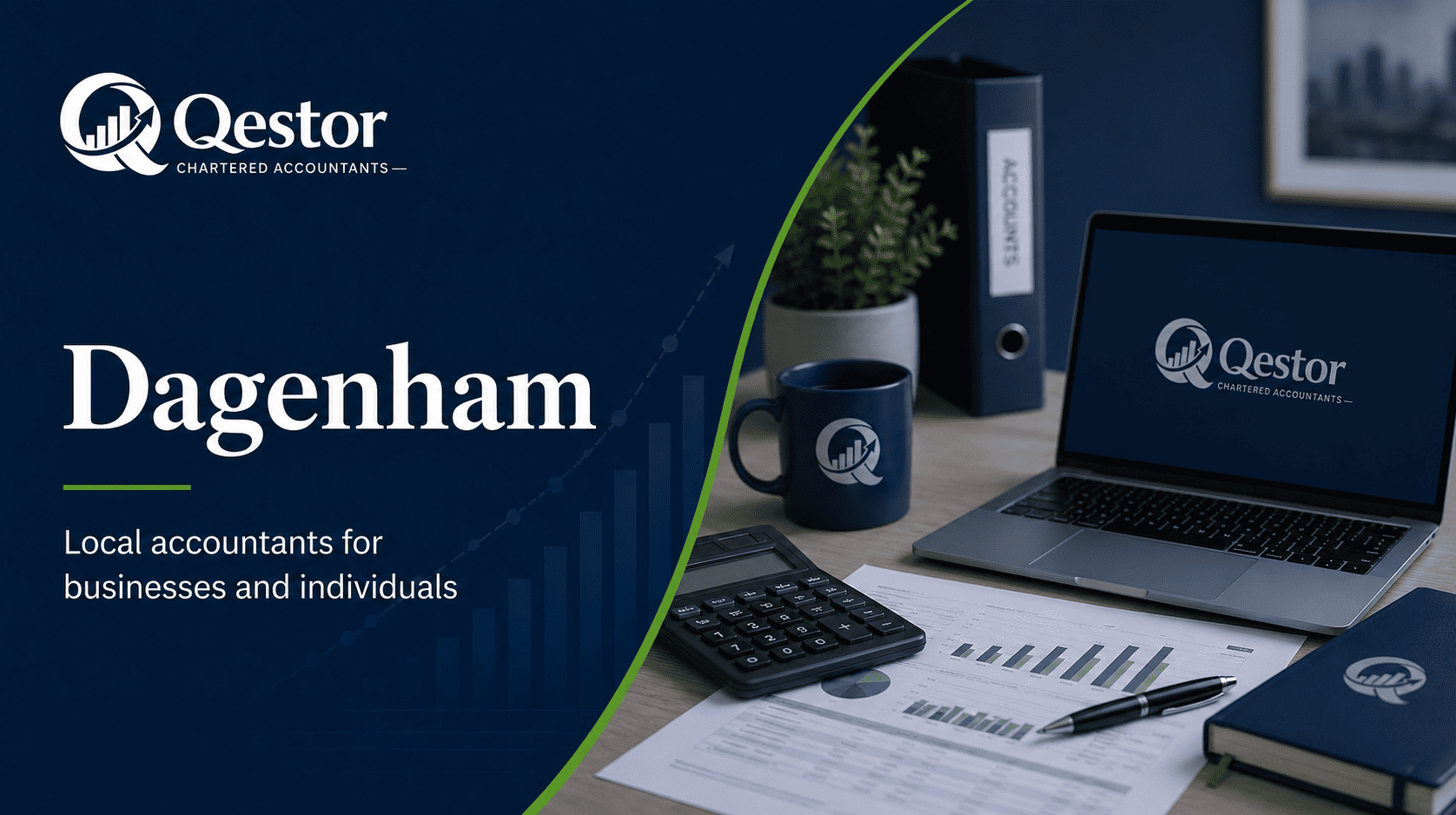 Qestor Dagenham location page image showing local accountants for businesses and individuals